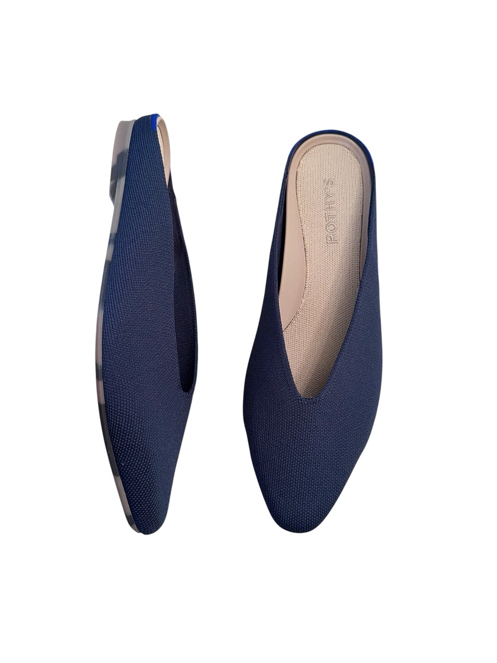 Rothy’s The Almond Demi Mules Navy size 9.5